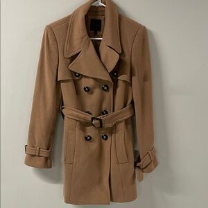 The Limited Tan Double-Breasted Coat